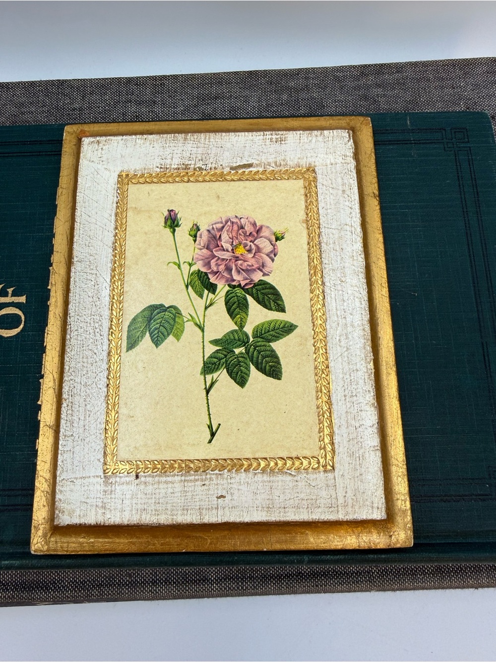 Vintage Made in Italy Floral Wood Wall Plaque 6x4.5